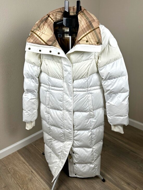 Scotch & Soda Jackets & Blazers - Scotch & Soda Women’s M White Ivory Recycled Polyester Long Puffer Coat Hooded